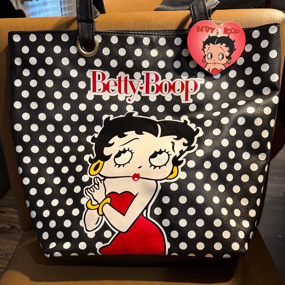 Betty Boop Black and White Polka Dot Tote